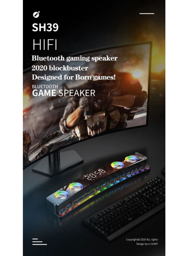 SH39 HiFi Bluetooth 3600mAh RGB Gaming Soundbar Speaker SOUNDBAR001 Black