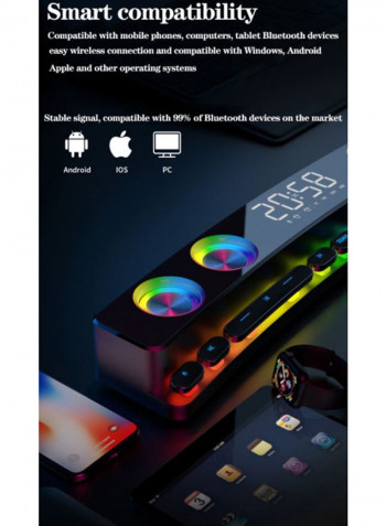SH39 HiFi Bluetooth 3600mAh RGB Gaming Soundbar Speaker SOUNDBAR001 Black