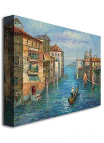 Solitary Gondolier Canvas Wall Art Multicolour 18 x 24inch