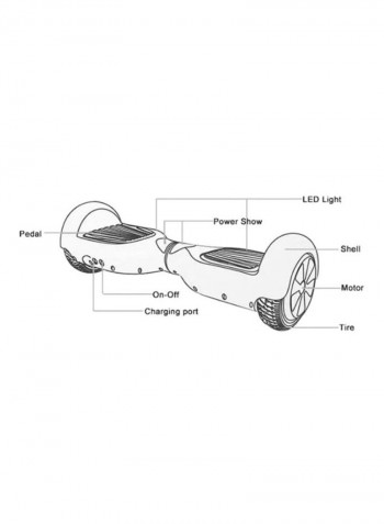 6.5 Inch Smart Self Balance Electric Hoverboard Scooter 8.6x58.4x17.8cm