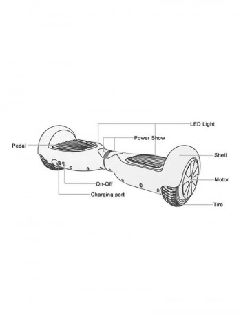 6.5 Inch Smart Self Balance Electric Hoverboard Scooter 8.6x58.4x17.8cm