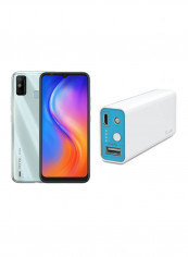 Spark 6 Go Dual SIM Mystery White 2GB RAM 32GB 4G LTE With iLUV myPower 5200mAh Portable Power Bank