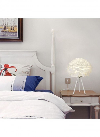 Romantic Modern Feather Table Lamp White