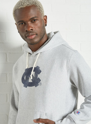 College Reverse Weave Hoodie Grey