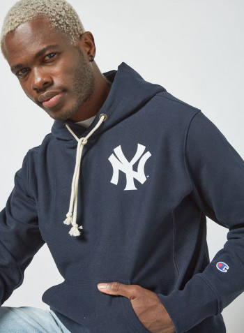 New York MLB Reverse Weave Hoodie Blue