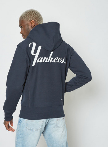 New York MLB Reverse Weave Hoodie Blue