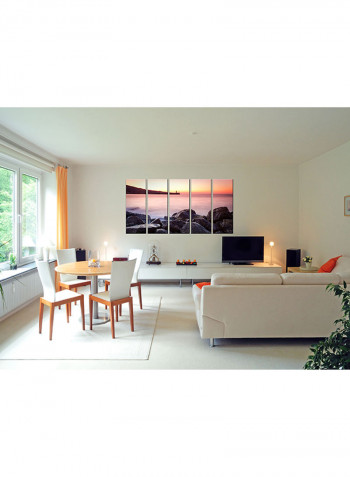 5-Piece Framed Canvas Wall Art Painting Multicolour 63x32inch