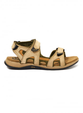 Leather Casual Sandals Khaki