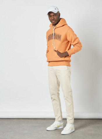 College Reverse Weave Hoodie Orange