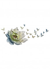 Flower 3D Wall Art Golden/Green/White 6.53kg