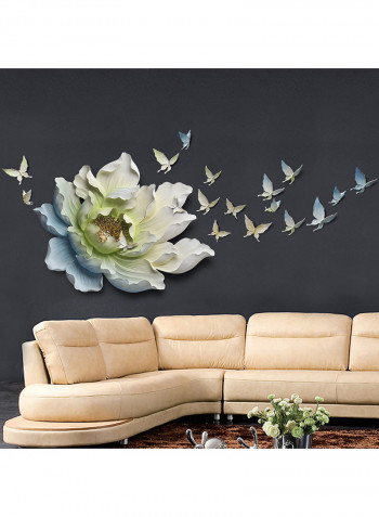 Flower 3D Wall Art Golden/Green/White 6.53kg