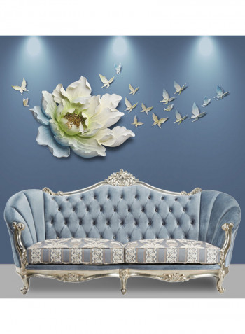Flower 3D Wall Art Golden/Green/White 6.53kg