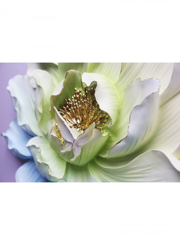 Flower 3D Wall Art Golden/Green/White 6.53kg