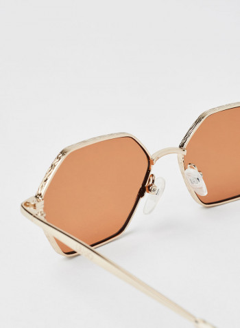 Women's Full Rim Metal Modified Rectangle Sunglasses - Lens Size: 54 mm