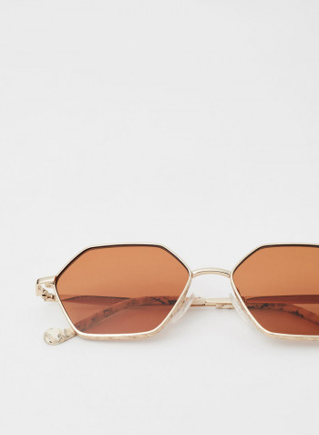 Women's Full Rim Metal Modified Rectangle Sunglasses - Lens Size: 54 mm