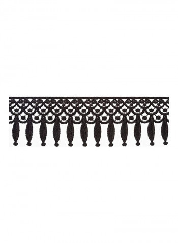 Scalloped Edge Venice Lace Fringe Black