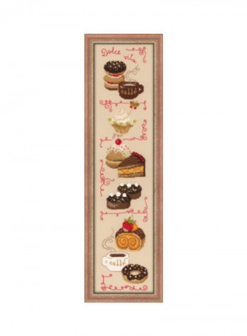Dolce Vita Counted Cross Stitch Kit Beige/Red/Green
