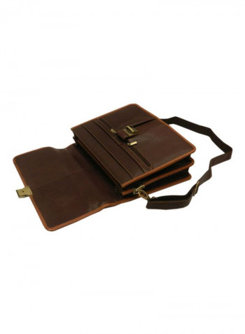 Leather Crossbody Bag Dark Brown