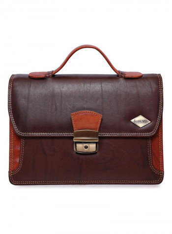 Stitch Detailed Messenger Bag Brown