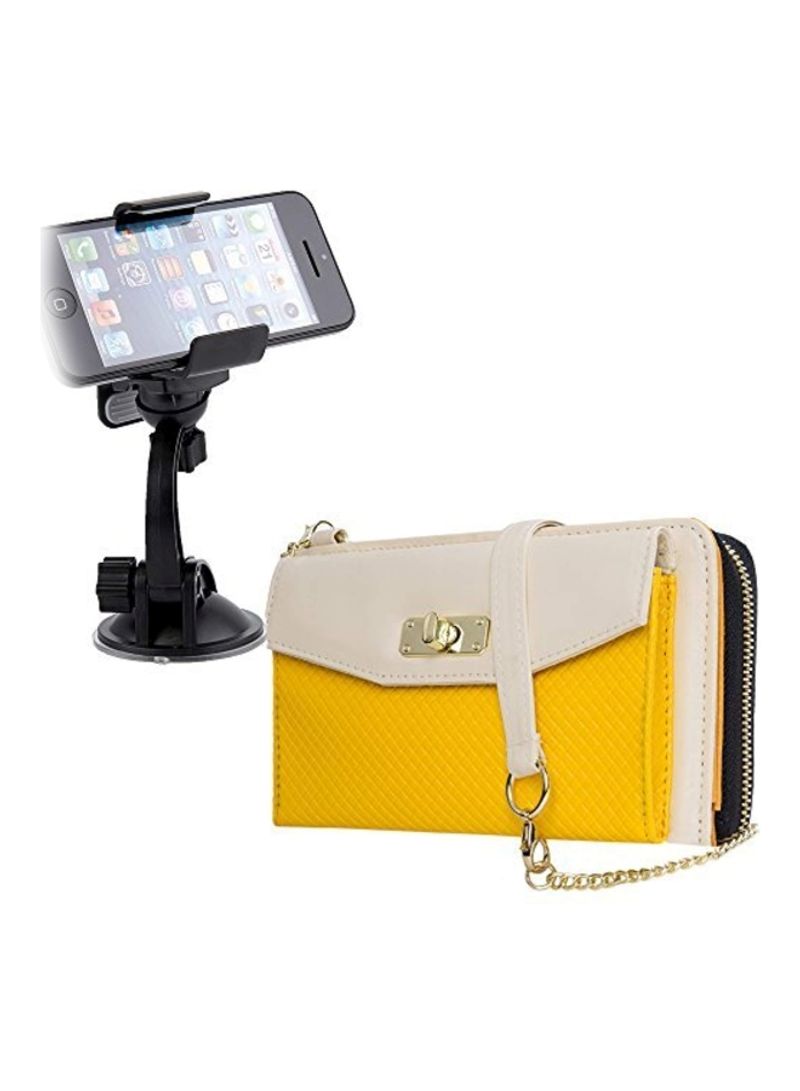 Crossbody Handbag With Smartphone Holder Up To 6.3-Inch Yellow