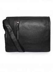 Leather Stitch Detailed Crossbody Bag Black