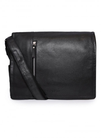 Leather Stitch Detailed Crossbody Bag Black