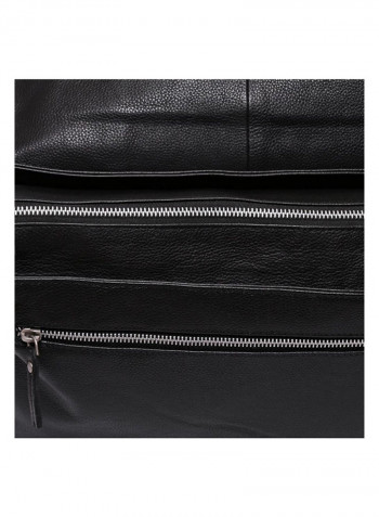 Leather Stitch Detailed Crossbody Bag Black