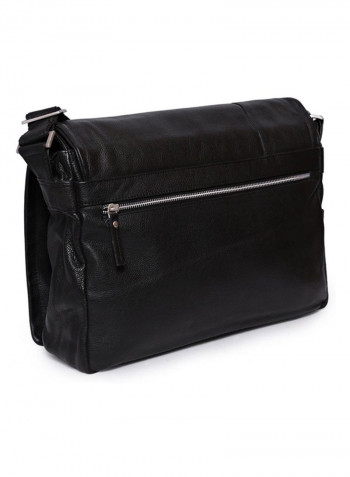 Leather Stitch Detailed Crossbody Bag Black