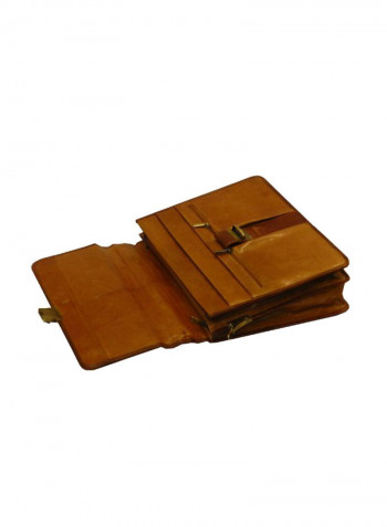 Leather Office Shoulder Bag Brown