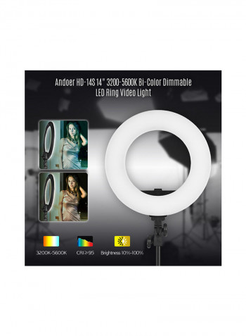 Dimmable Studio LED Ring Light 36watts Black