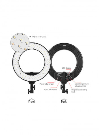 Dimmable Studio LED Ring Light 36watts Black