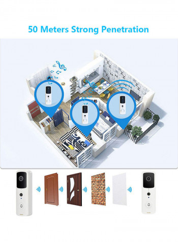Wireless Video Doorbell White/Black
