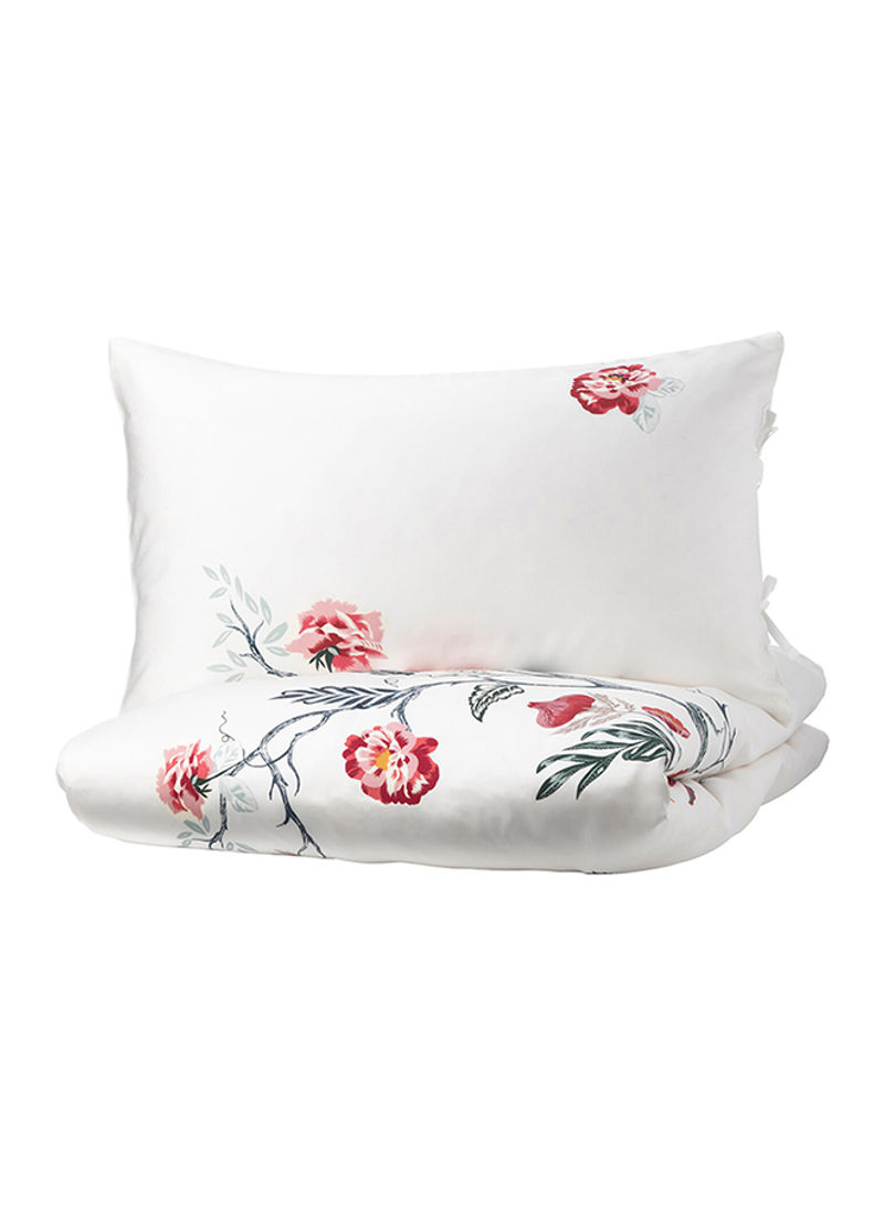 3-Piece Pillowcase With Quilt Cover Set Fabric White
