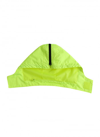 Waterproof Reflective Safety Rain Jacket With Detachable Down Hood Fluorescent yellow M