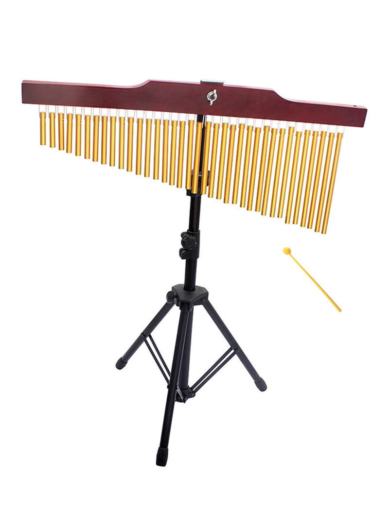 36-tone Golden Bar Wind Chime Percussion With Tripod Stand And Striker