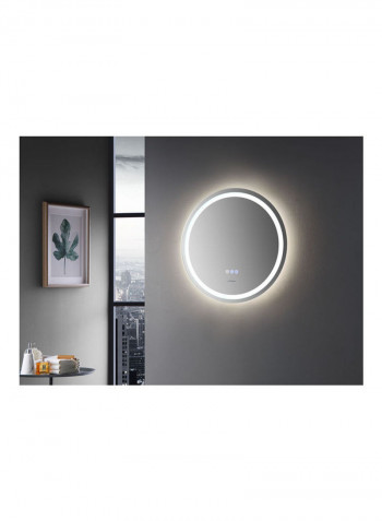 Multiple Key Button With Temperature Switch Key Lighting Bathroom LED Mirror Transparent 600x600millimeter