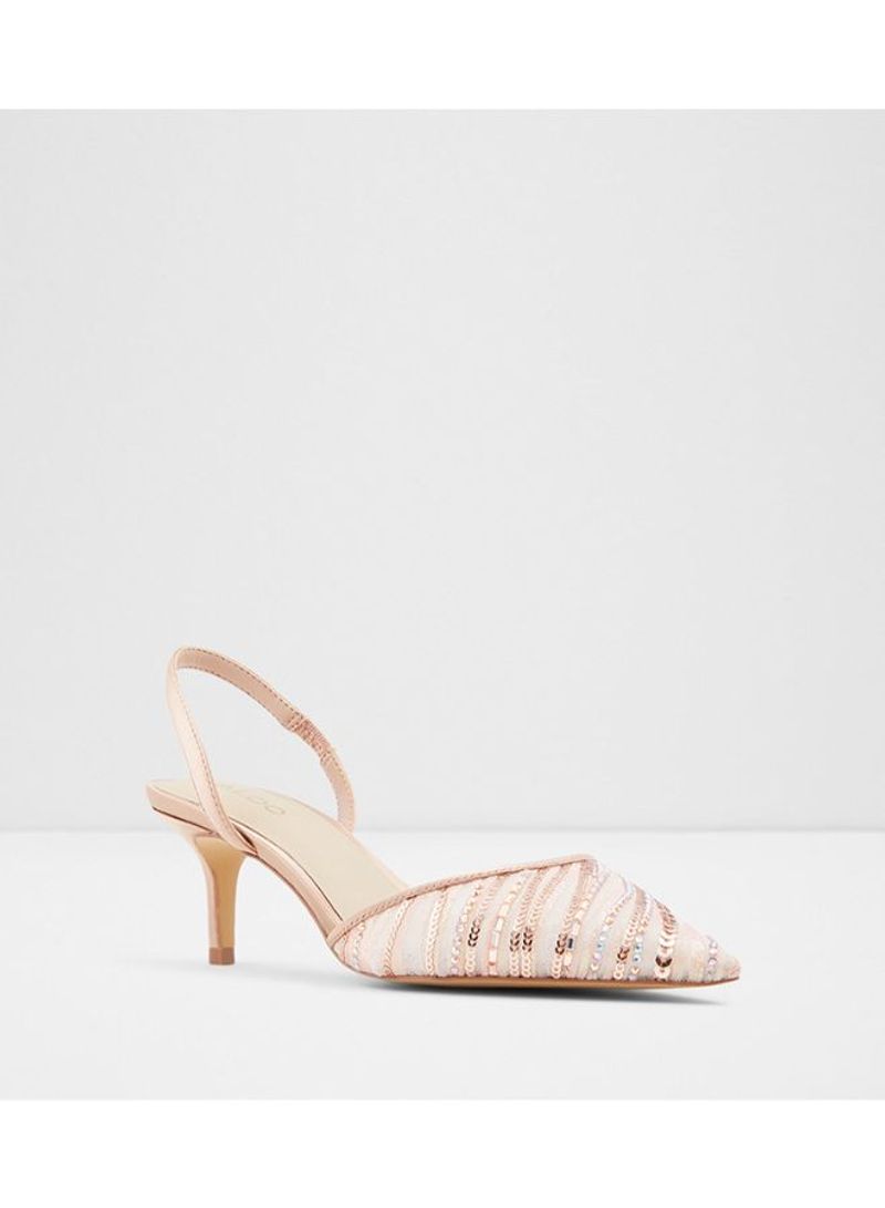 Kedithiel Sequin Upper Heeled Sandals Pink