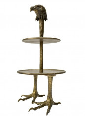 Two Layer Aluminium Server Display Bronze 26 x 26 x 53cm
