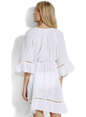 Beach Basics Bell Sleeve Cover Up أبيض