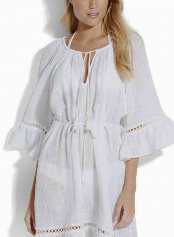 Beach Basics Bell Sleeve Cover Up أبيض