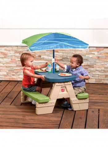 Sit And Play Picnic Table With Umbrella 841899 18x27x29inch