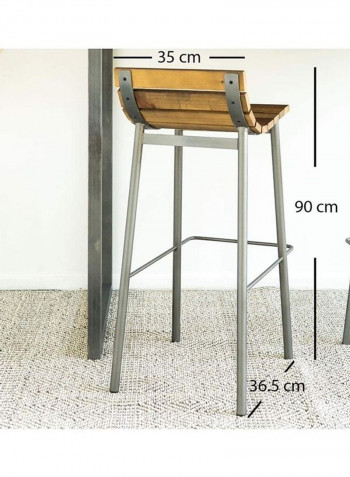 Courtyard Kitchen Dining Chair Brown 36.5 x 35 x 90cm