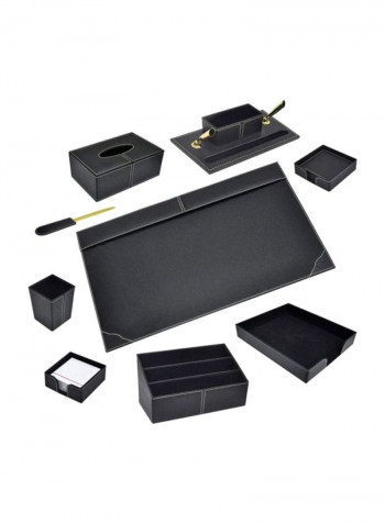 9-Piece Executive Desk Set Black