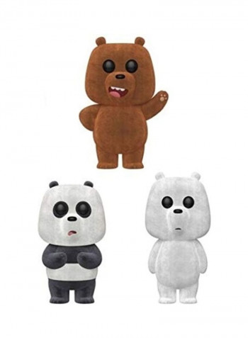 Pack of 3 We Bare Bears - Flocked Barnes & Noble Exclusive 4 x 9inch