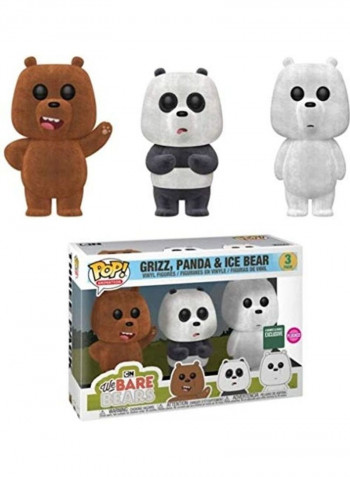 Pack of 3 We Bare Bears - Flocked Barnes & Noble Exclusive 4 x 9inch