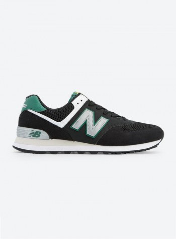 547 Round Toe Lace-Up Sneakers Black