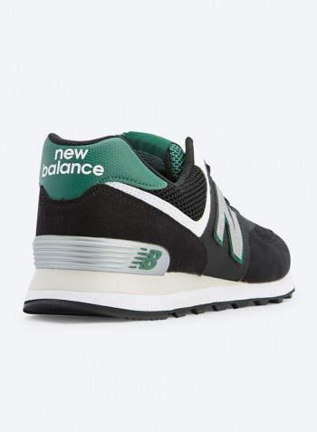 547 Round Toe Lace-Up Sneakers Black