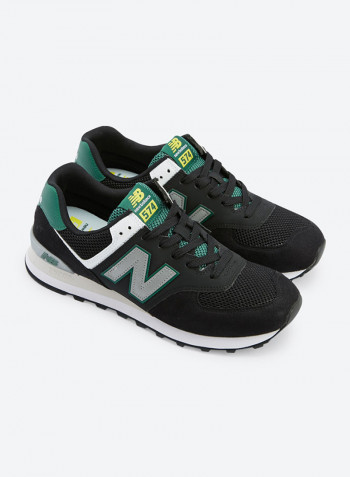 547 Round Toe Lace-Up Sneakers Black