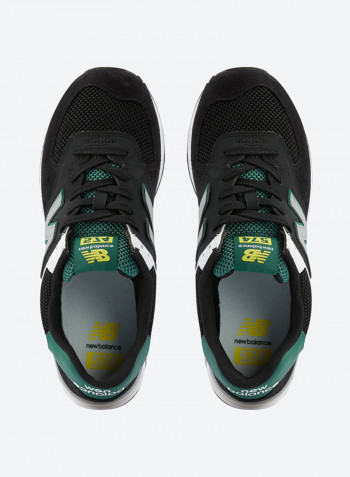 547 Round Toe Lace-Up Sneakers Black
