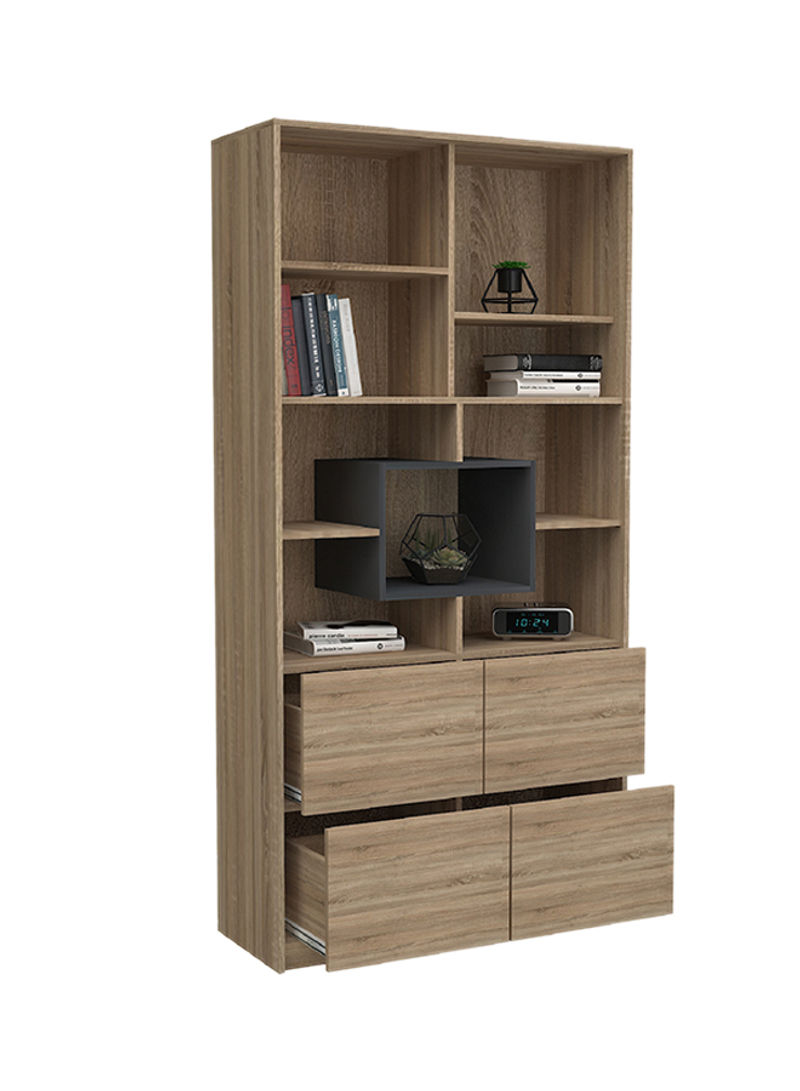 Percy Geometrical Bookcase Brown